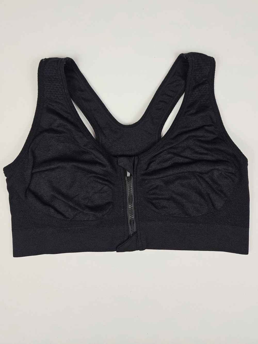 5/$25 SHEIN Black Front Zip Sports Bra Size Large